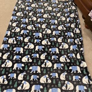 Kringle Express Dark Gray White Blue Polar Bear Christmas Tree Throw Blanket